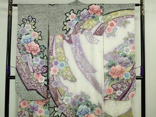 平和屋着物■極上　振袖　鬘帯花文　暈し染め　金彩　逸品　DZAA9693kh5 平和屋着物□極上 振袖 鬘帯花文 暈し染め 金彩 逸品 DZAA9693kh5