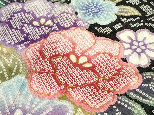 平和屋着物□極上 振袖 鬘帯花文 暈し染め 金彩 逸品 DZAA9693kh5