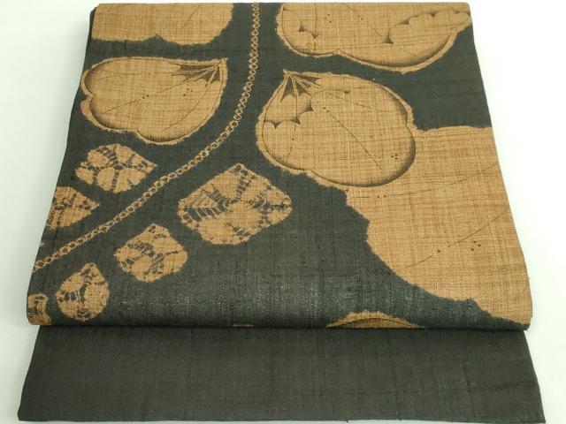 平和屋本店□極上 染織の名門 しょうざん 生紬 九寸開き名古屋帯