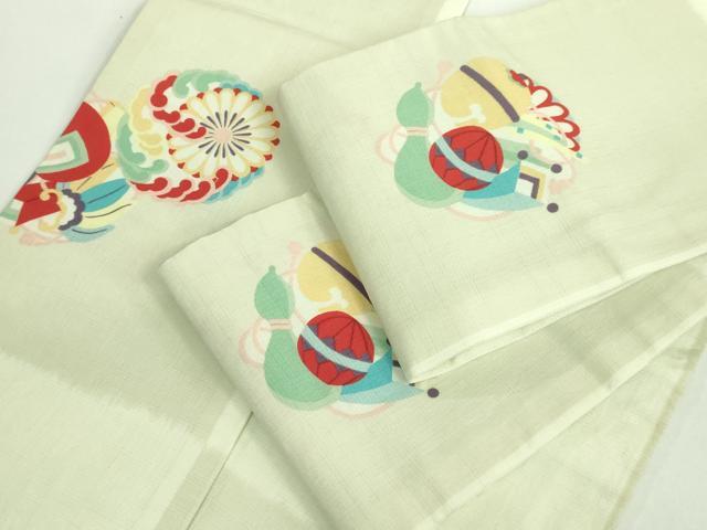 平和屋着物○六通柄袋帯 唐織 青海波鳳凰更紗花唐草文 金糸 正絹 逸品