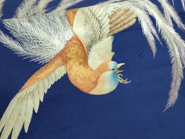 平和屋本店□極上 アンティーク 大正ロマン 丸帯 総手刺繍 鳳凰 逸品