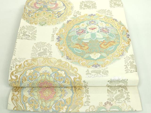 平和屋着物■極上　六通柄袋帯　唐織　樹下鳥獣文　金銀糸　逸品　DZAA9813kh5