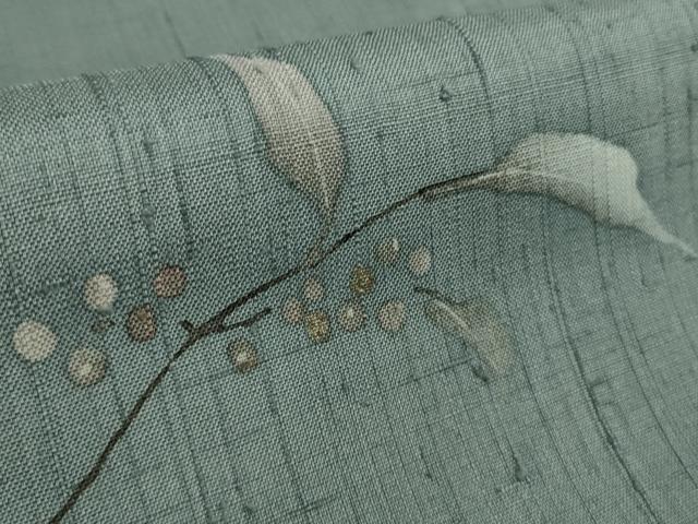 平和屋着物□極上 手描染作家 安藤松岳 紬 枝花文 八