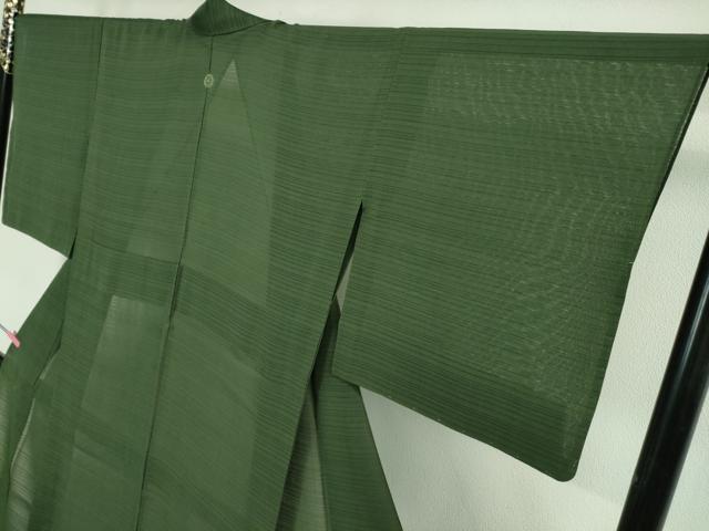 平和屋着物■極上　夏物　本塩沢　夏塩沢　作家物　変わり絽　緑青色　反端付き　逸品　未使用　DZAA9847kh5 平和屋着物□極上 夏物 本塩沢 夏塩沢 作家物 変わり絽 緑青色 反端