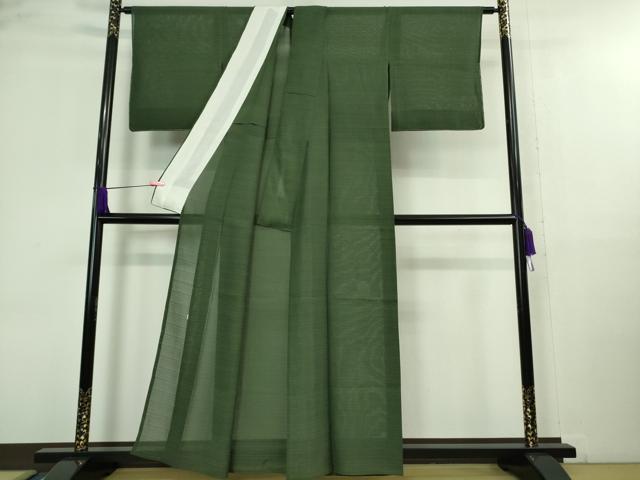 平和屋着物■極上　夏物　本塩沢　夏塩沢　作家物　変わり絽　緑青色　反端付き　逸品　未使用　DZAA9847kh5 平和屋着物□極上 夏物 本塩沢 夏塩沢 作家物 変わり絽 緑青色 反端