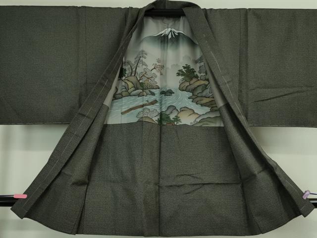 平和屋着物□極上 男性 お召 アンサンブル 亀甲柄 逸品 未使用 DZAA9865kh5