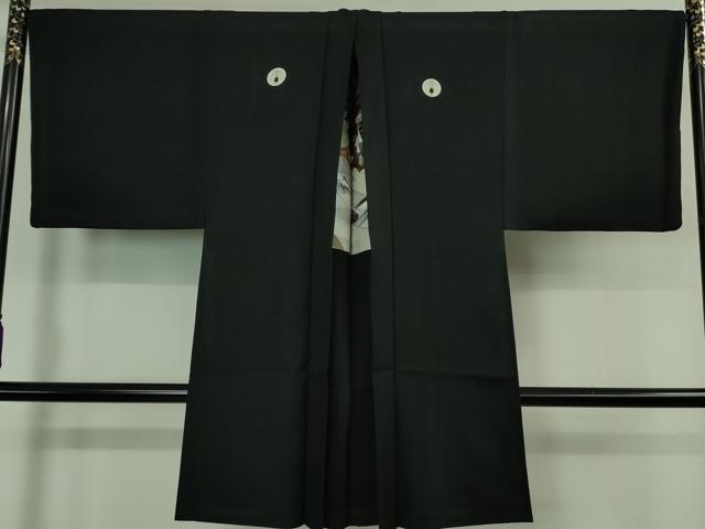 平和屋本店□極上 男性 黒紋付 長羽織・行灯袴セット 逸品 DZAA9875kh5 