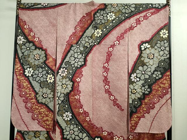 平和屋着物□極上 振袖 絞り 舞花文 金彩 逸品 DZAA9885kh5