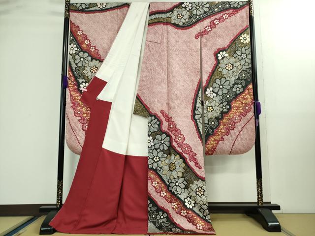 平和屋着物■極上　振袖　絞り　舞花文　金彩　逸品　DZAA9885kh5 平和屋着物□極上 振袖 絞り 舞花文 金彩 逸品 DZAA9885kh5