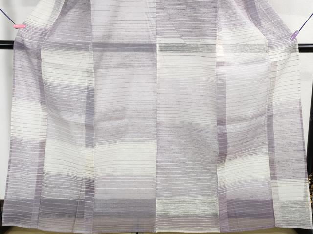 平和屋着物■極上　夏物　紬　横段文　逸品　DZAA9900kh5_3