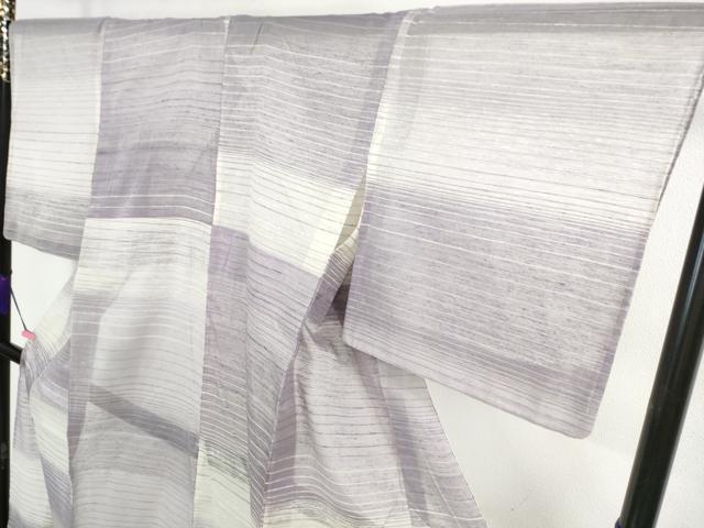 平和屋着物□極上 夏物 紬 横段文 逸品 DZAA9900kh5
