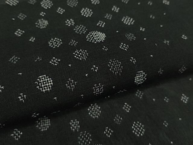 平和屋本店□極上 夏物 本場大島紬 夏大島 丸文 黒地 逸品 DZAA9904kh5 紬