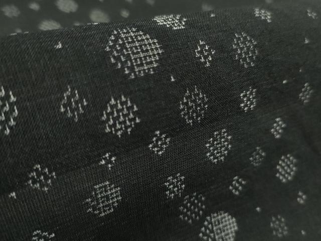 平和屋本店■極上　夏物　本場大島紬　夏大島　丸文　黒地　逸品　DZAA9904kh5_6