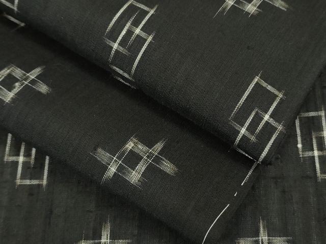 平和屋着物■極上　夏物　紗紬　絣柄　黒地　逸品　未使用　DZAA9944kh5