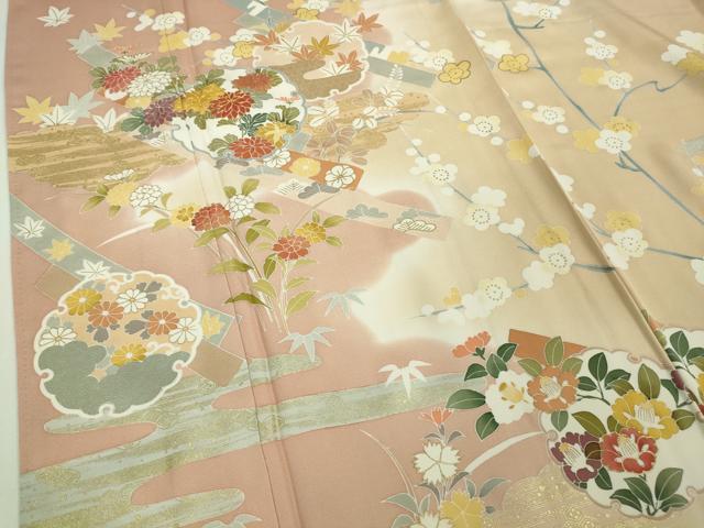 平和屋本店□極上 創業460年・千總 訪問着 駒刺繍 雪輪吉祥