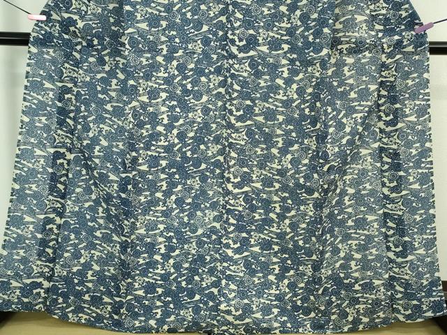 平和屋着物■極上　夏物　小紋・浴衣兼用　綿紅梅　流水菊花文　逸品　DZAA9990kh5_3
