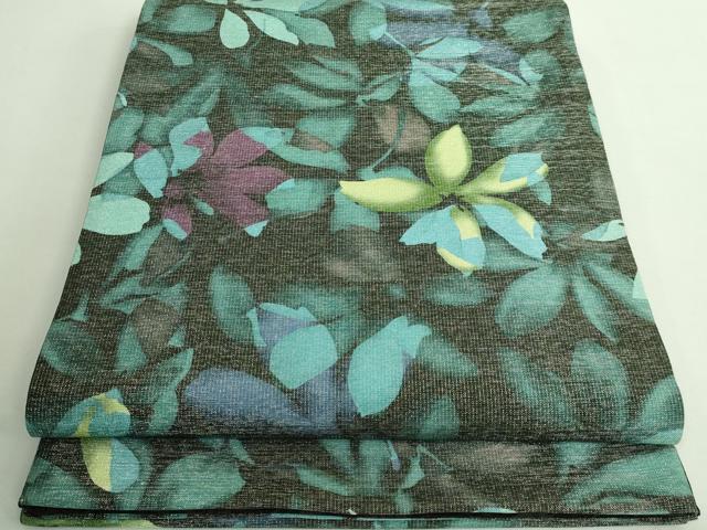 平和屋着物■極上　両面　全通柄袋帯　舞花文　葡萄蔦の葉　銀糸　逸品　DZAB0004kh5