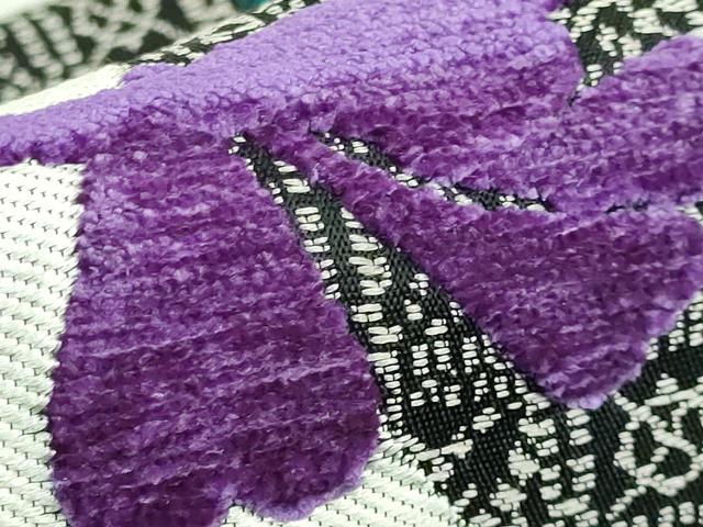 平和屋着物□極上 ワンタッチつけ帯 モール 白猫 リボン 黒地 さが美