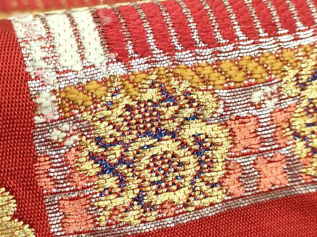 平和屋着物□極上 太鼓柄 本袋帯 龍村平蔵柄 威毛錦 金銀糸 逸品