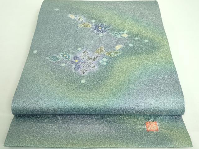 平和屋本店■極上　久保田一竹　幻の辻が花　太鼓柄袋帯　金通し地　逸品　DZAB0041kh5