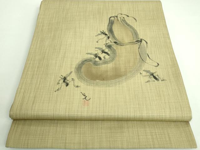 平和屋着物■極上　太鼓柄袋帯　作家物　手描き　河童　逸品　DZAB0054kh5