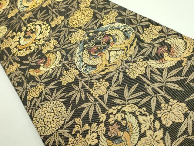 平和屋着物■極上　紋屋井関　御寮織　六通柄袋帯　鳳凰花文　金糸　逸品　DZAB0099kh5 平和屋着物□極上 紋屋井関 御寮織 六通柄袋帯 鳳凰花文