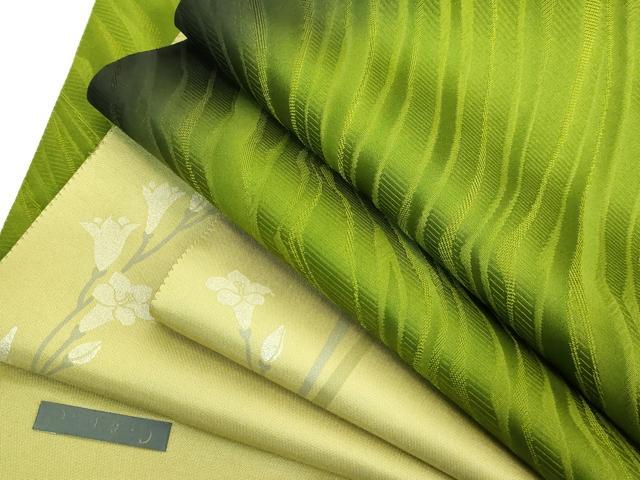 平和屋着物■極上　パリコレクション　ファッションモデル・デザイナー　山口小夜子　両面 全通柄袋帯　よろけ縞　枝花　逸品　DZAB0100kh5