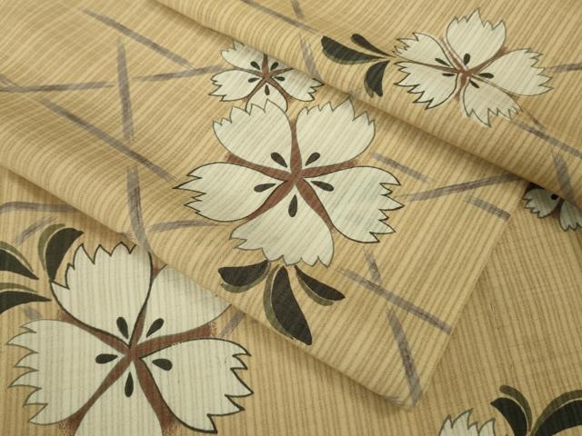 平和屋着物■極上　夏物　こむさでもーど・COMME CA DU MODE　小紋　舞花文　洗える着物　逸品　DZAB0134kh5