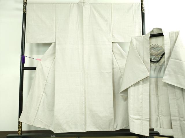 平和屋本店■極上　男性　本場大島紬　白大島　長羽織　羽裏・龍　逸品　DZAB0142kh5