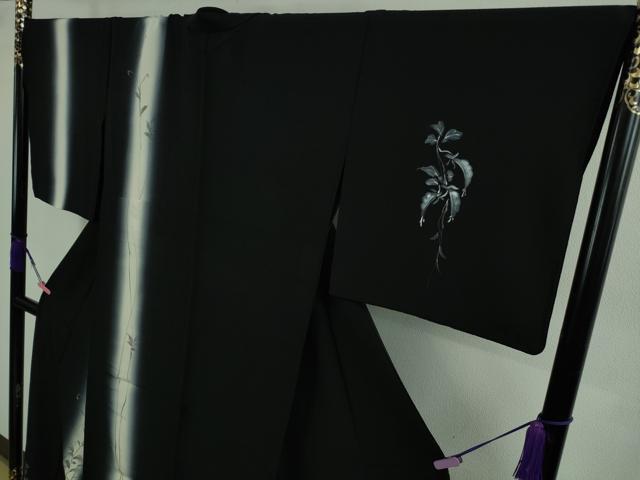 平和屋着物□極上 訪問着 単衣 手描き 枝花文 暈し染め