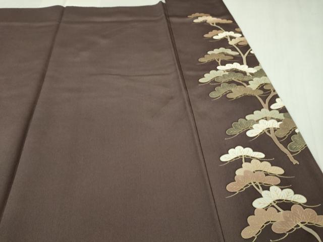 平和屋着物□極上 訪問着 友禅 駒刺繍 渡橋立波花文 滅紫色