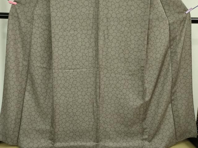 平和屋着物■極上　江戸小紋　単衣　雪輪　鮫小紋柄　樺茶色×媚茶色　逸品　DZAB0155kh5 平和屋着物□極上 江戸小紋 単衣 雪輪 鮫小紋柄 樺茶色×