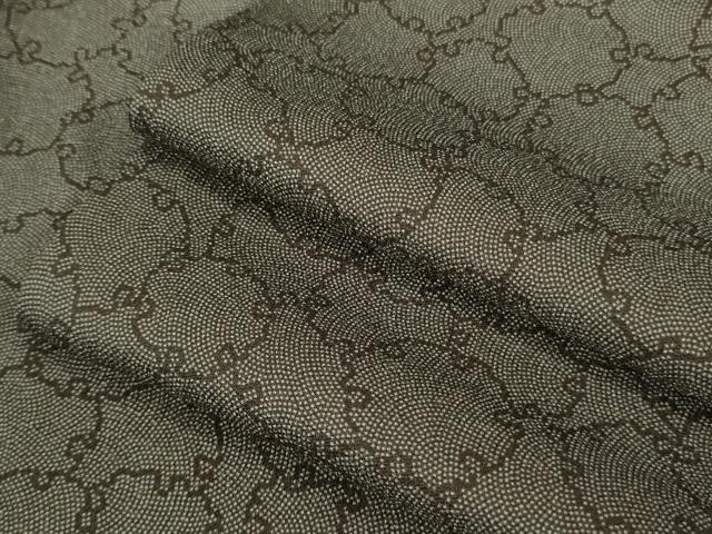 平和屋着物■極上　江戸小紋　単衣　雪輪　鮫小紋柄　樺茶色×媚茶色　逸品　DZAB0155kh5