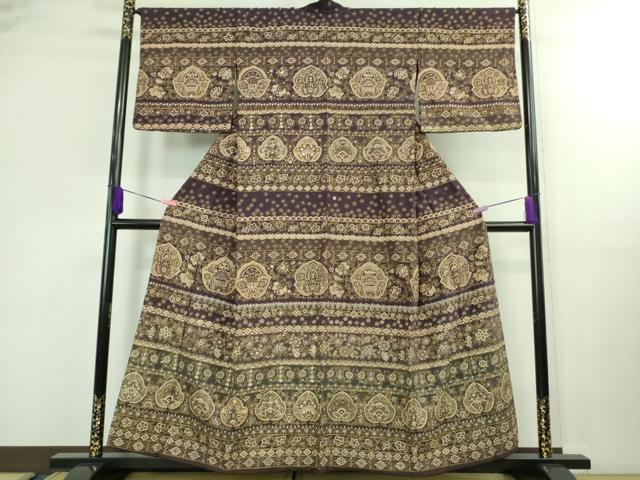 平和屋本店■極上　中国三大刺繍　スワトウ刺繍　汕頭刺繍　総刺繍　訪問着　花唐草文　金糸　ますいわ屋扱い　逸品　DZAB0189kh5