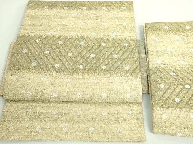 平和屋着物■極上　桝屋高尾　ねん金綴錦　つけ帯　菱詰小紋　透文紗　金銀糸　逸品　DZAB0214kh5