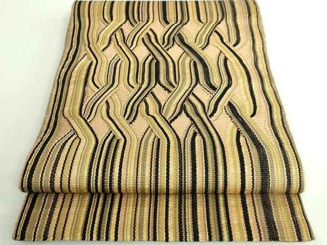 平和屋着物■極上　ひなや工房　くむ・あむ・おる　伊豆蔵明彦　組織　太鼓柄袋帯　金糸　逸品　DZAB0288kh5