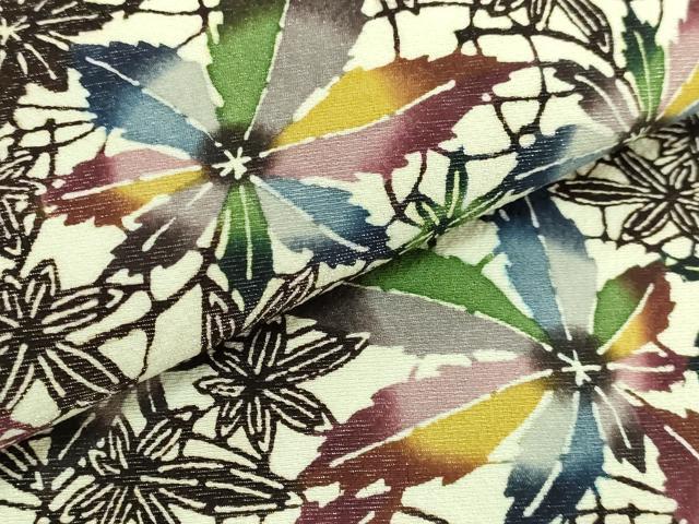 平和屋着物□極上 金城紅型染工房 金城盛弘 本場琉球紅型 太鼓