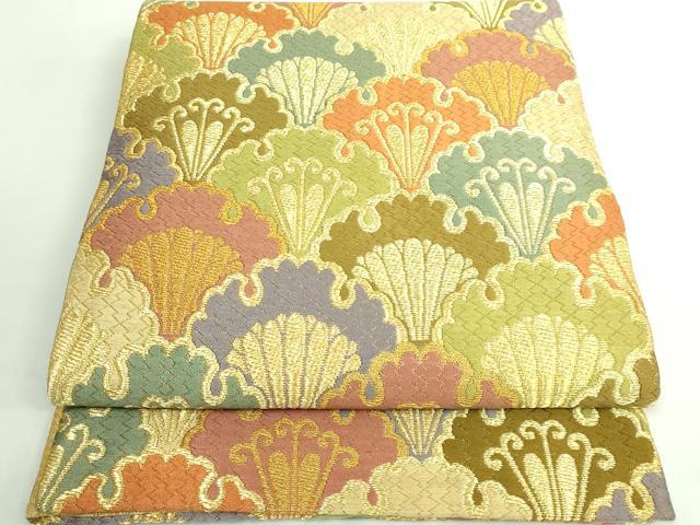 平和屋着物■極上　創業280年　誉田屋源兵衛　六通柄袋帯　唐織　雪輪青海波　金糸　純金　逸品　DZAB0292kh5