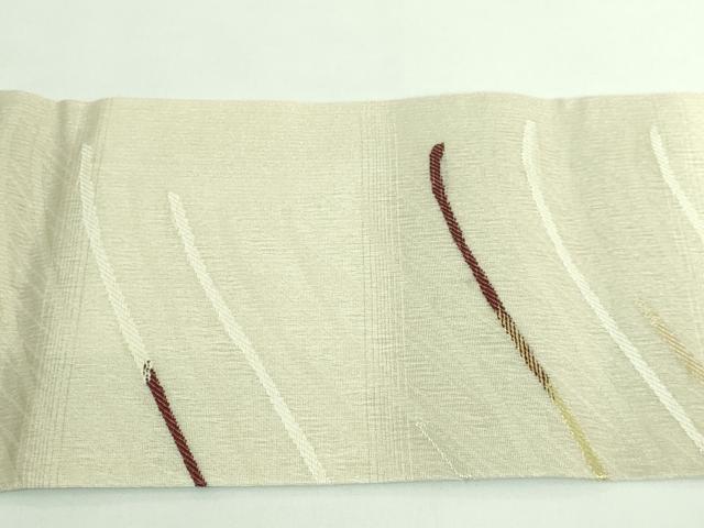 平和屋着物□極上 夏物 九寸名古屋帯 よろけ縞 金銀糸 逸品