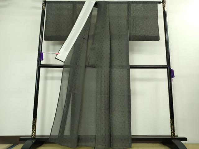 平和屋着物■極上　夏物　夏お召　花織　紗　色無地　藍墨茶色　逸品　DZAB0304kh5_1
