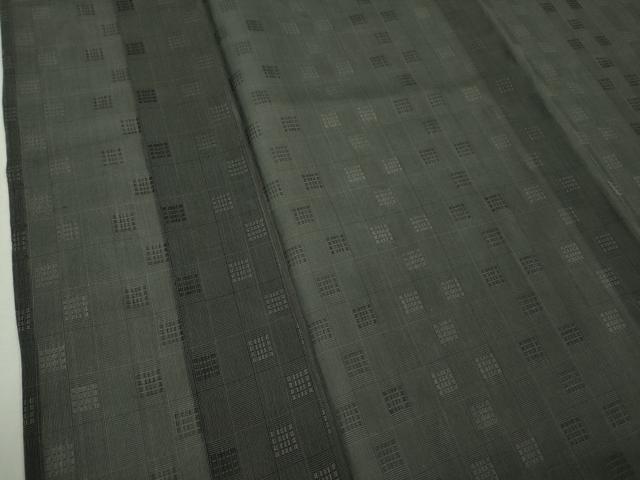 平和屋着物■極上　夏物　夏お召　花織　紗　色無地　藍墨茶色　逸品　DZAB0304kh5_4