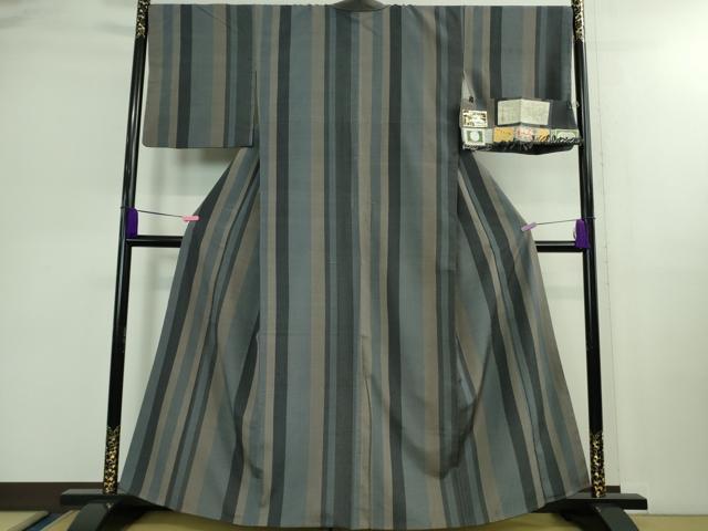 平和屋着物■極上　本塩沢　やまだ織　雪の中のきれ　110亀甲　江口ミヨ子作　証紙付き　逸品　DZAB0368kh5