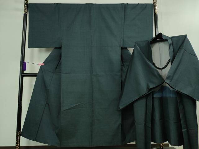 平和屋着物■極上　男性　本場大島紬　アンサンブル　長羽織　一元絣　7マルキ　濃紺地　逸品　DZAB0421kh5