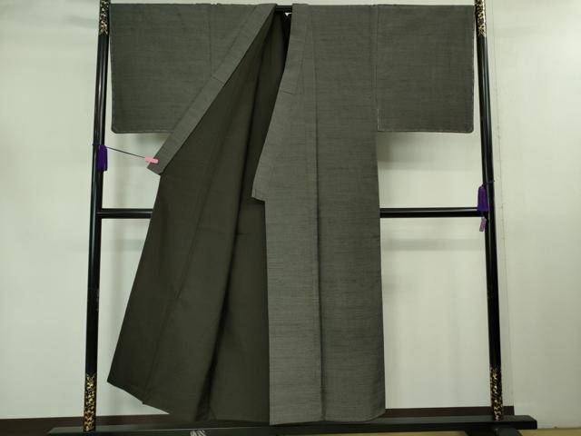 平和屋着物□極上 男性 塩沢紬 アンサンブル キングサイズ 長羽織 110