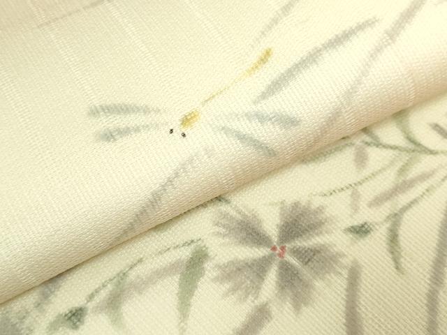 平和屋着物□極上 夏物 九寸名古屋帯 手描き トンボ 蜻蛉 逸品 DZAB0453kh5