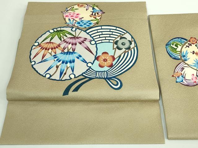 平和屋着物■極上　本場琉球紅型　つけ帯　雪輪花丸文　小田急百貨店扱い　逸品　DZAB0474kh5