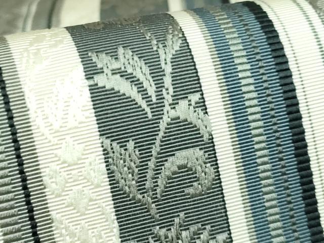 平和屋着物■極上　本場筑前博多織　八寸名古屋帯　花唐草間道　逸品　DZAB0482kh5_4