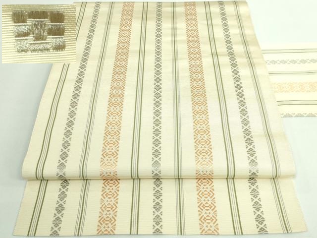 平和屋本店■極上　1897年創業　名門岡野　本場筑前博多織　千年工房　八寸名古屋帯　献上　逸品　DZAB0488kh5