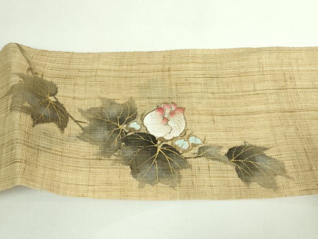 平和屋着物■極上　夏物　染色作家　桐山紫香　手描き　八寸名古屋帯　枝花文　金彩　逸品　DZAB0496kh5_7