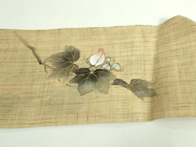 平和屋着物■極上　夏物　染色作家　桐山紫香　手描き　八寸名古屋帯　枝花文　金彩　逸品　DZAB0496kh5_8